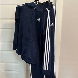 Adidas Dark Blue Tracksuit with White Accents